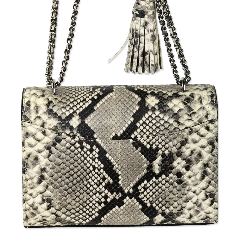 Tory Burch Fleming Python Embossed Convertible Shoulder Bag