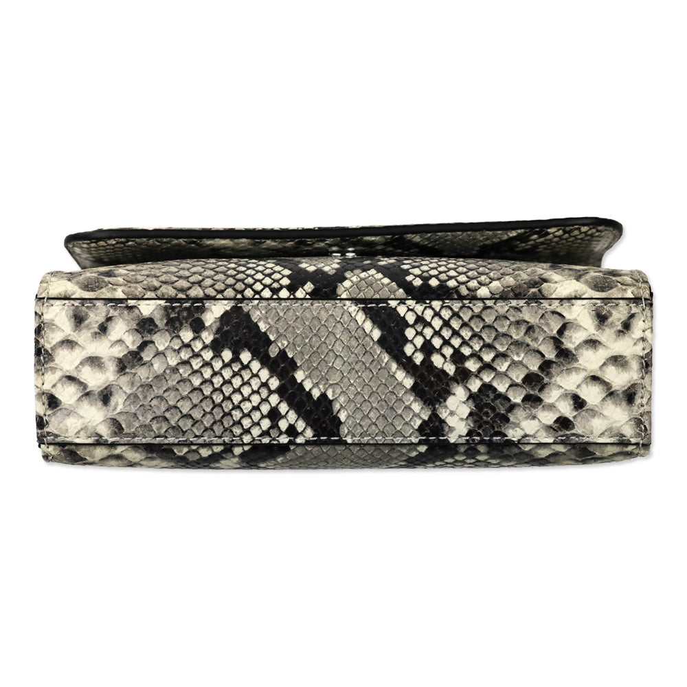 Tory Burch Fleming Python Embossed Convertible Shoulder Bag