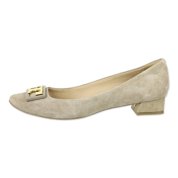 Tory Burch French Gray Suede Gigi Pump