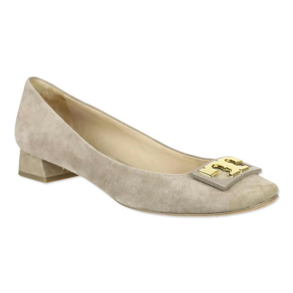 Tory Burch French Gray Suede Gigi Pump