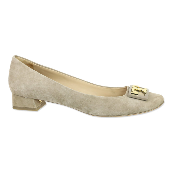 Tory Burch French Gray Suede Gigi Pump