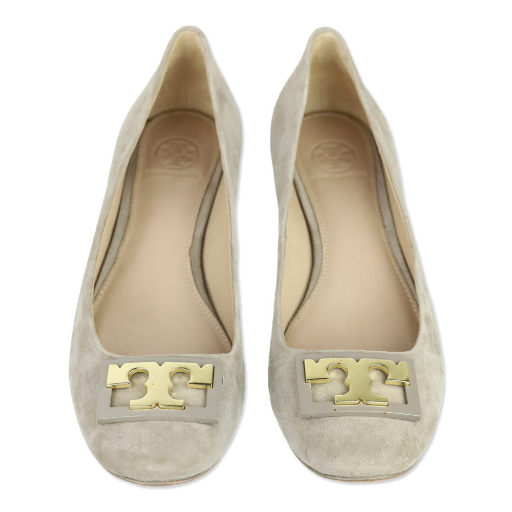 Tory Burch French Gray Suede Gigi Pump