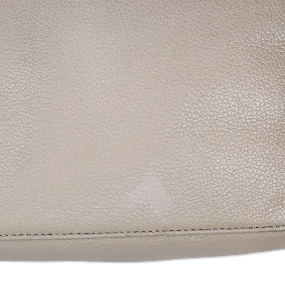 Tory Burch French Gray Whipstich Marion Chain Slouchy Tote