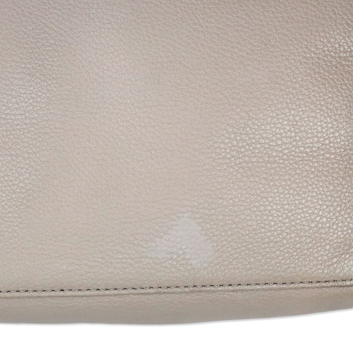 Tory Burch French Gray Whipstich Marion Chain Slouchy Tote