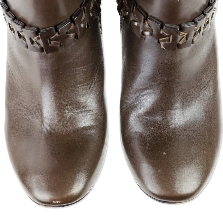 Tory Burch Glabra Nut Galleon Leather Sarava 110mm Boot