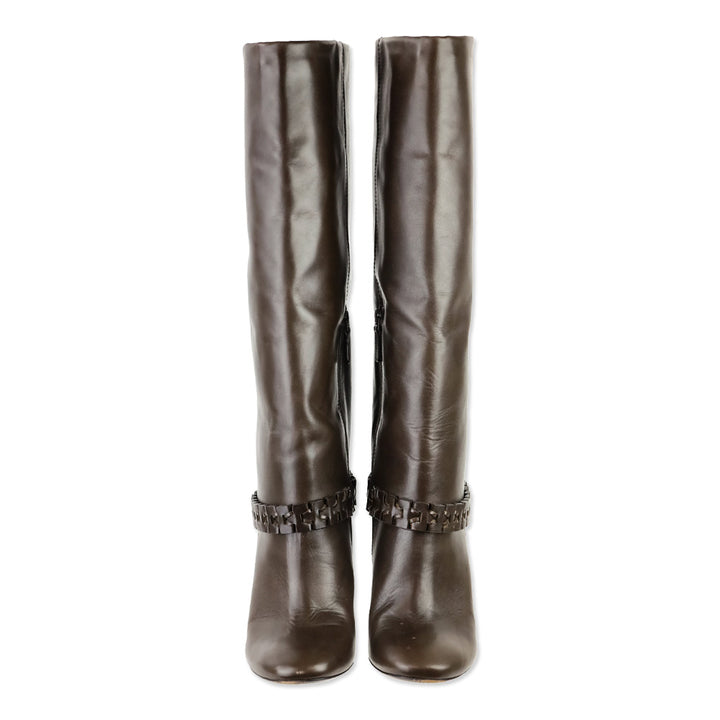 Tory Burch Glabra Nut Galleon Leather Sarava 110mm Boot