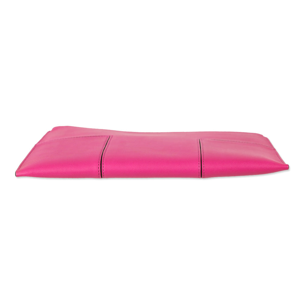 Tory Burch Hot Pink Leather Block T Medium Pouch