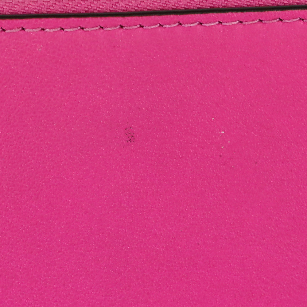 Tory Burch Hot Pink Leather Block T Medium Pouch