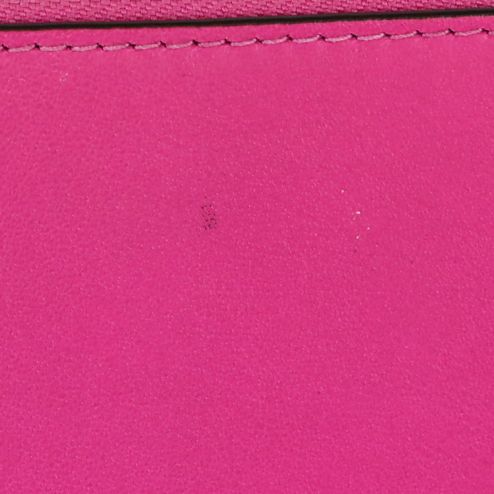 Tory Burch Hot Pink Leather Block T Medium Pouch
