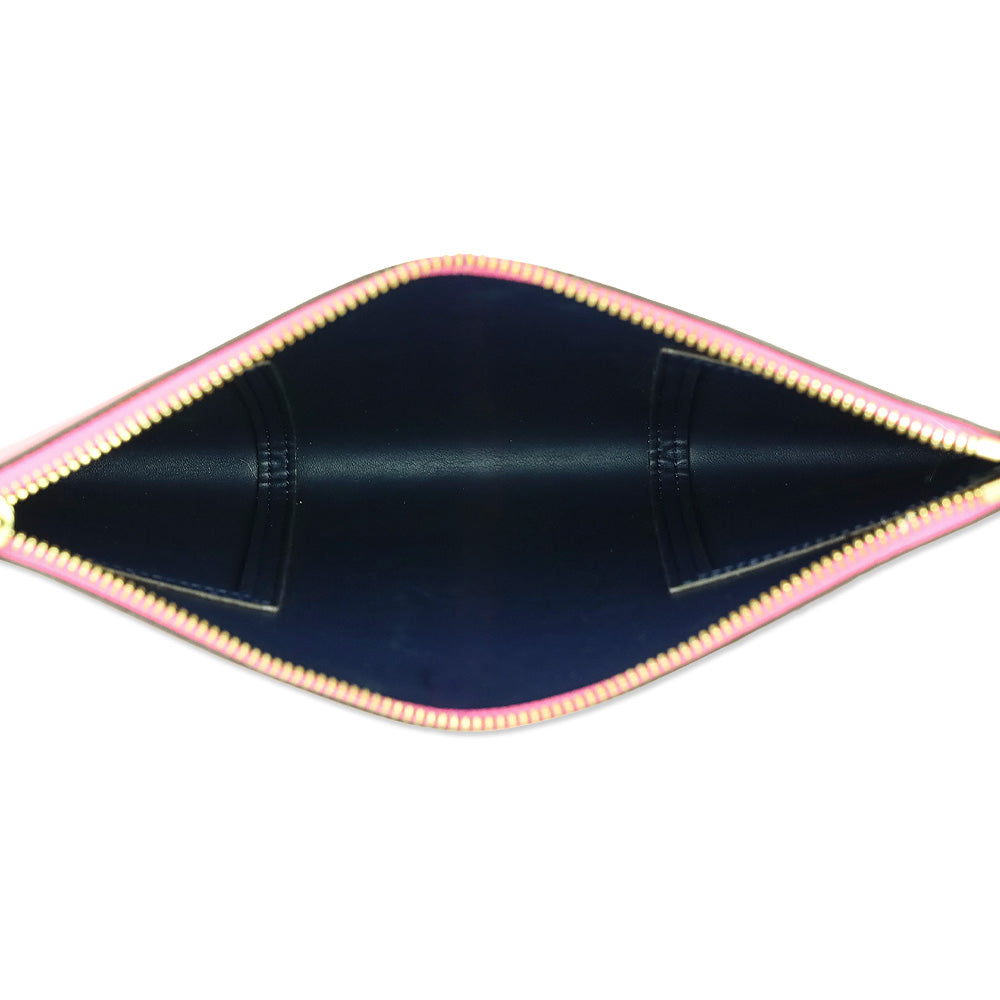 Tory Burch Hot Pink Leather Block T Medium Pouch