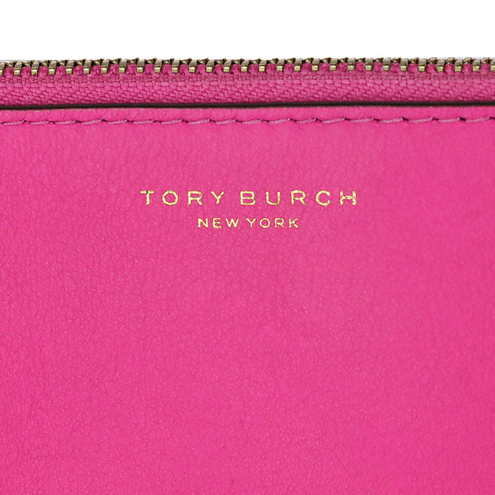 Tory Burch Hot Pink Leather Block T Medium Pouch