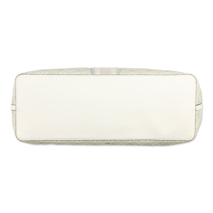 Tory Burch Ivory T Monogram Coated Canvas Tote