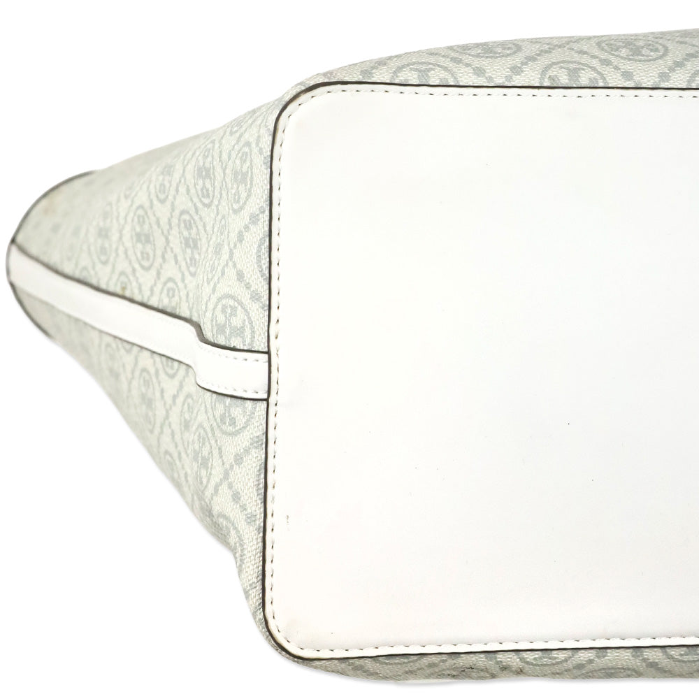 Tory Burch Ivory T Monogram Coated Canvas Tote