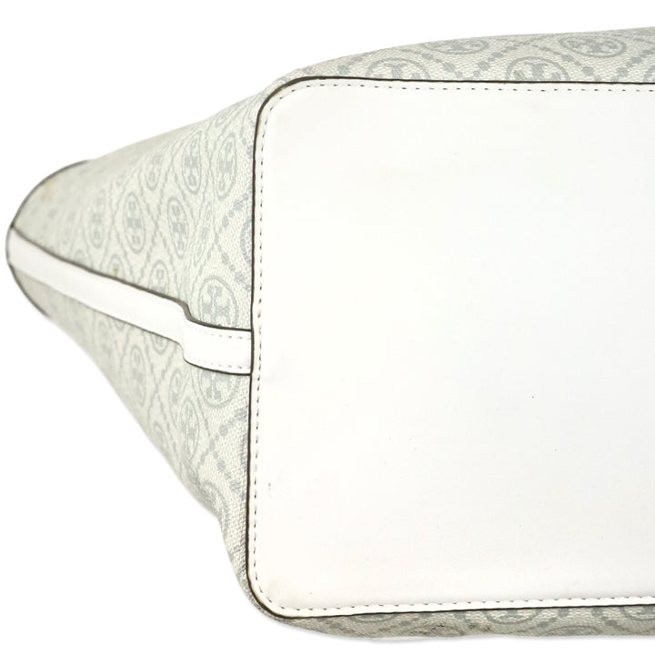Tory Burch Ivory T Monogram Coated Canvas Tote