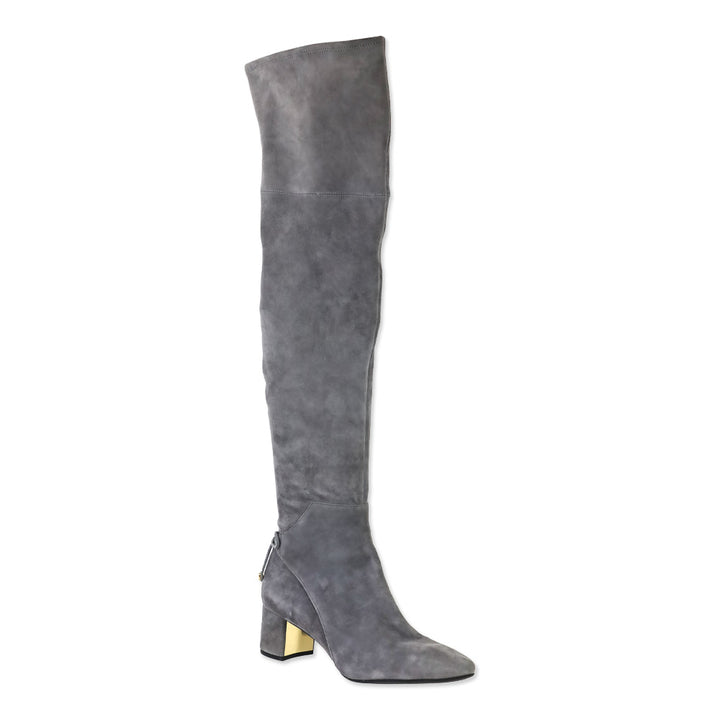 Tory Burch Laila Grey Suede Over-The-Knee Boots