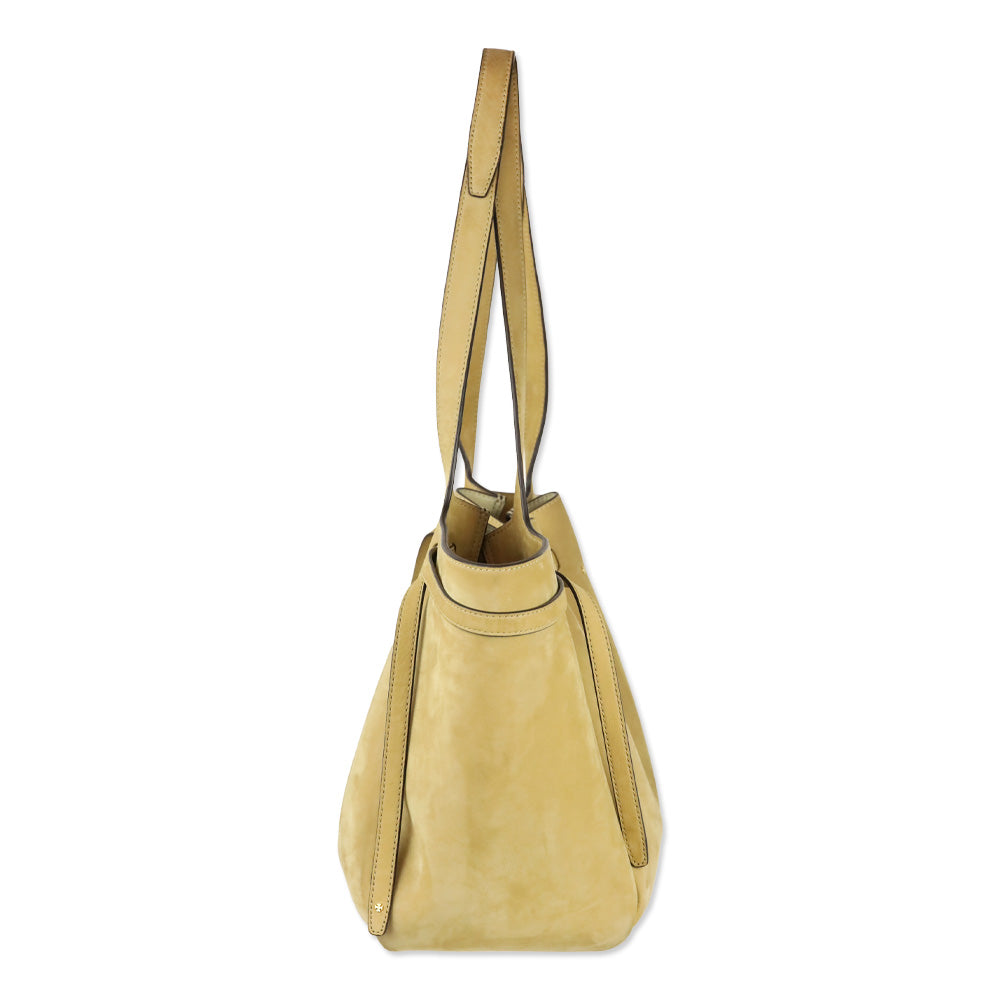 Tory Burch Large Romy Beige Nubuck Leather Tote