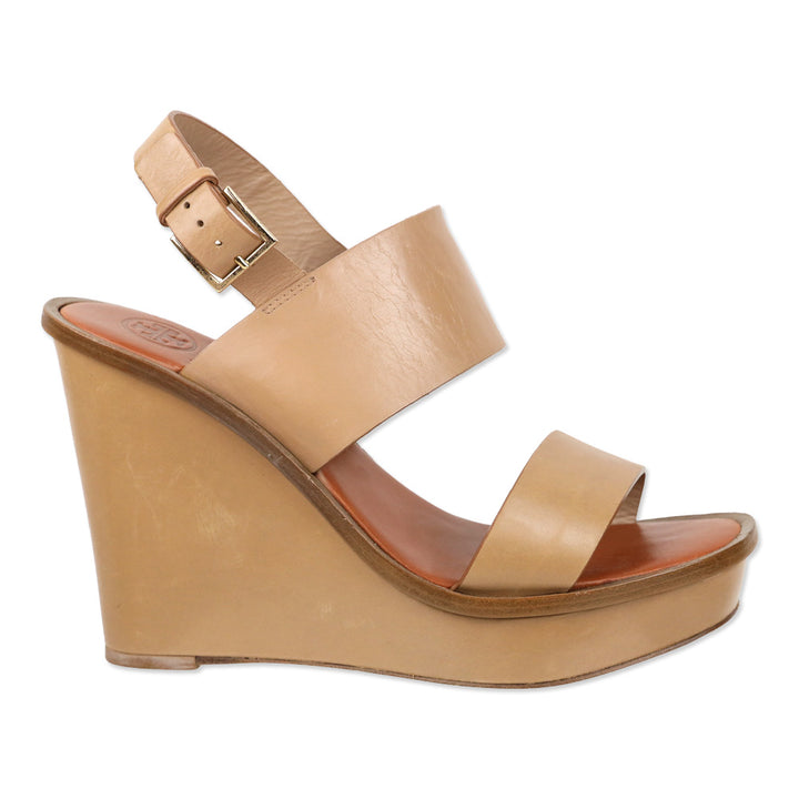 Tory Burch Lexington 110mm Natural Blush Vegan Leather Wedge Sandal