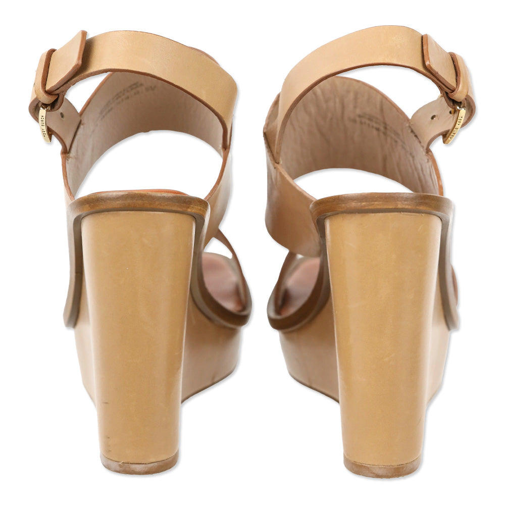 Tory Burch Lexington 110mm Natural Blush Vegan Leather Wedge Sandal