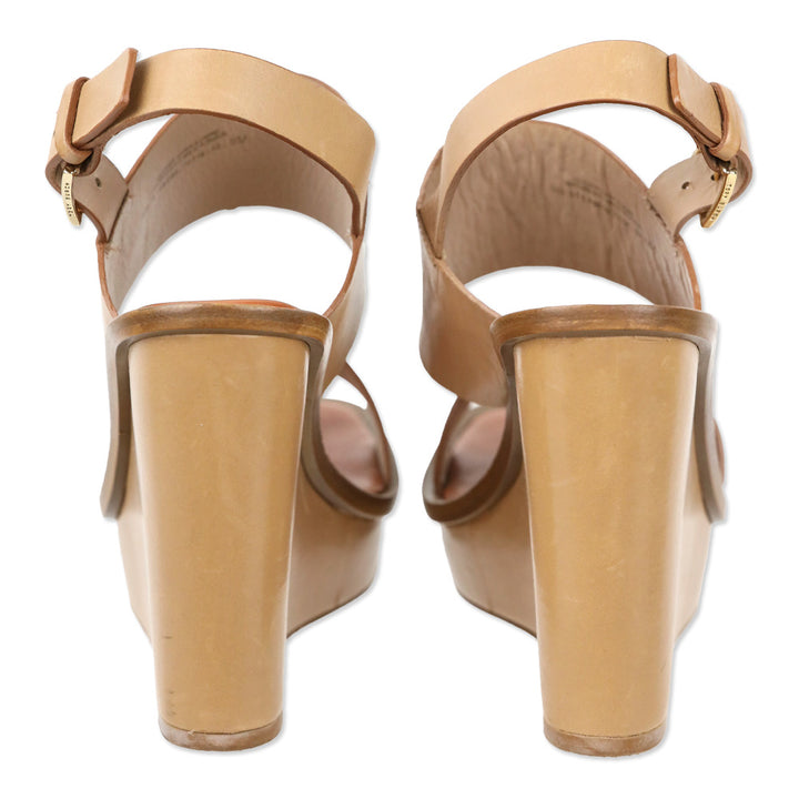 Tory Burch Lexington 110mm Natural Blush Vegan Leather Wedge Sandal