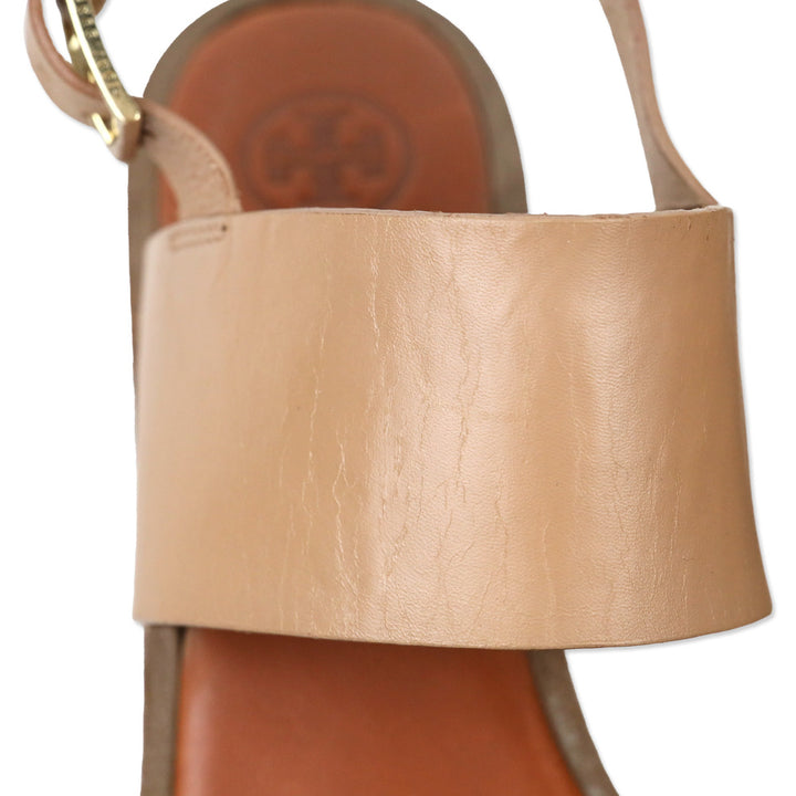 Tory Burch Lexington 110mm Natural Blush Vegan Leather Wedge Sandal
