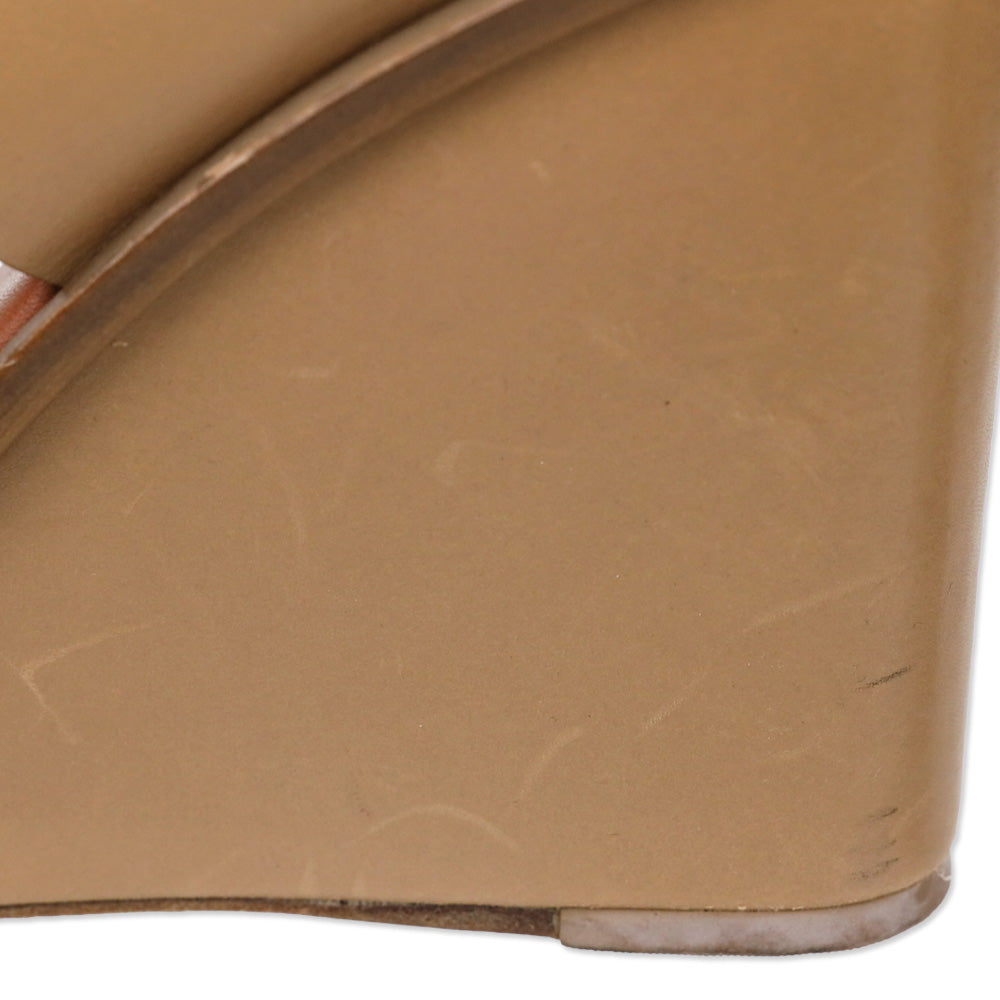 Tory Burch Lexington 110mm Natural Blush Vegan Leather Wedge Sandal