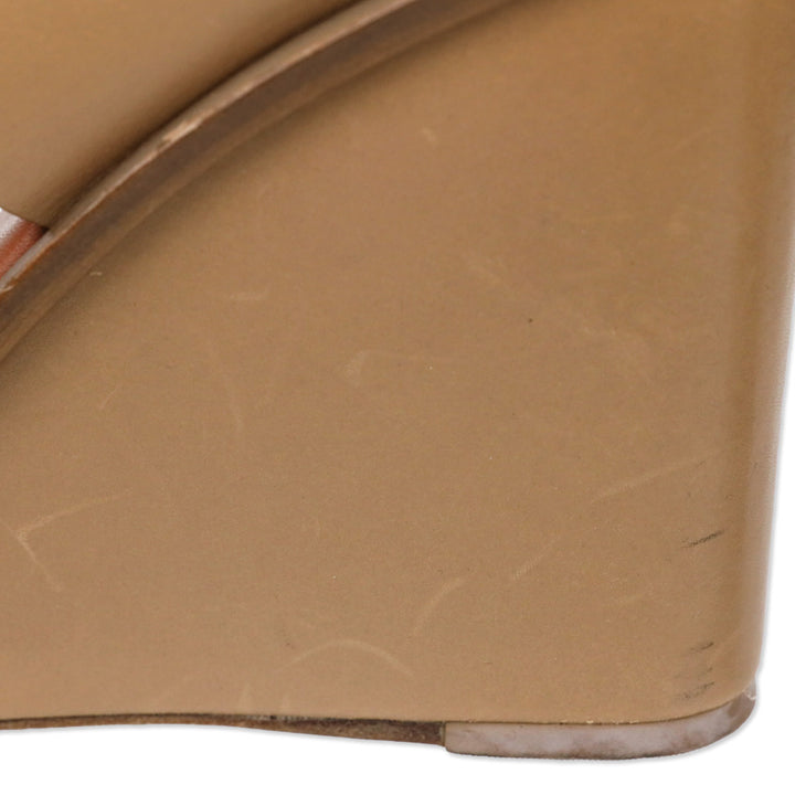 Tory Burch Lexington 110mm Natural Blush Vegan Leather Wedge Sandal