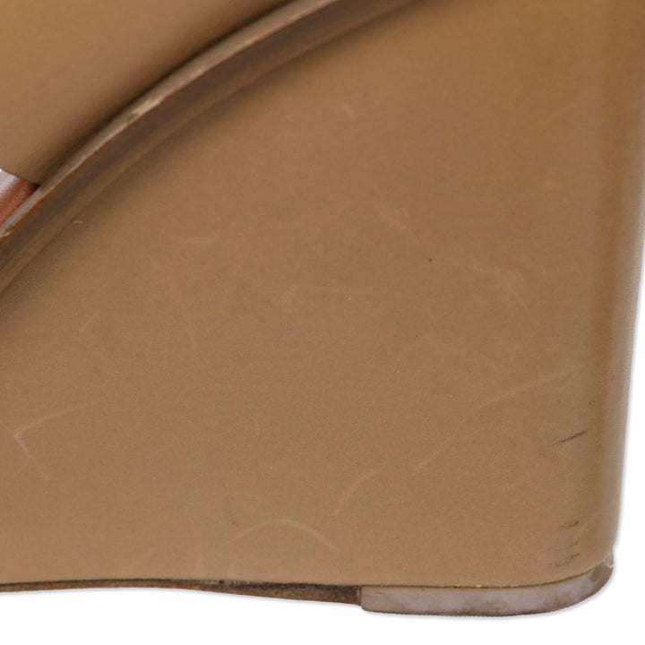 Tory Burch Lexington 110mm Natural Blush Vegan Leather Wedge Sandal