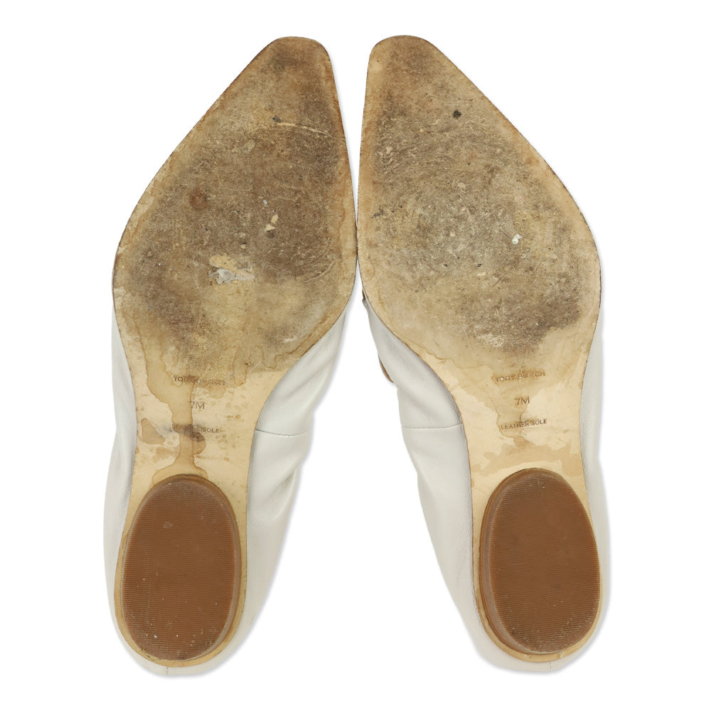 Tory Burch Light Cream Leather Deconstructed Jessa Loafer