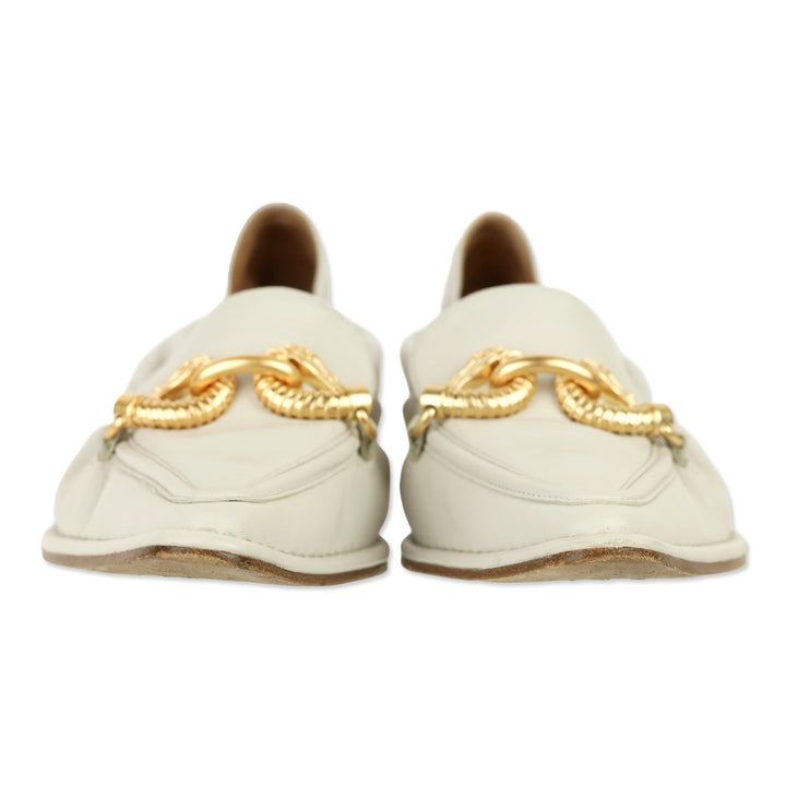 Tory Burch Light Cream Leather Deconstructed Jessa Loafer