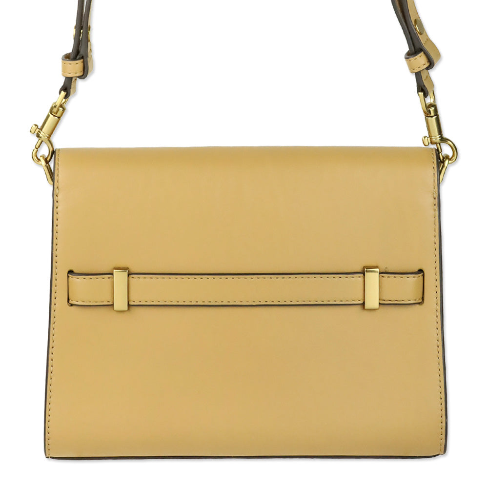 Tory Burch Macadamia Calf Leather Small Lee Radziwill Shoulder Bag