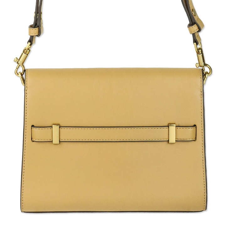 Tory Burch Macadamia Calf Leather Small Lee Radziwill Shoulder Bag