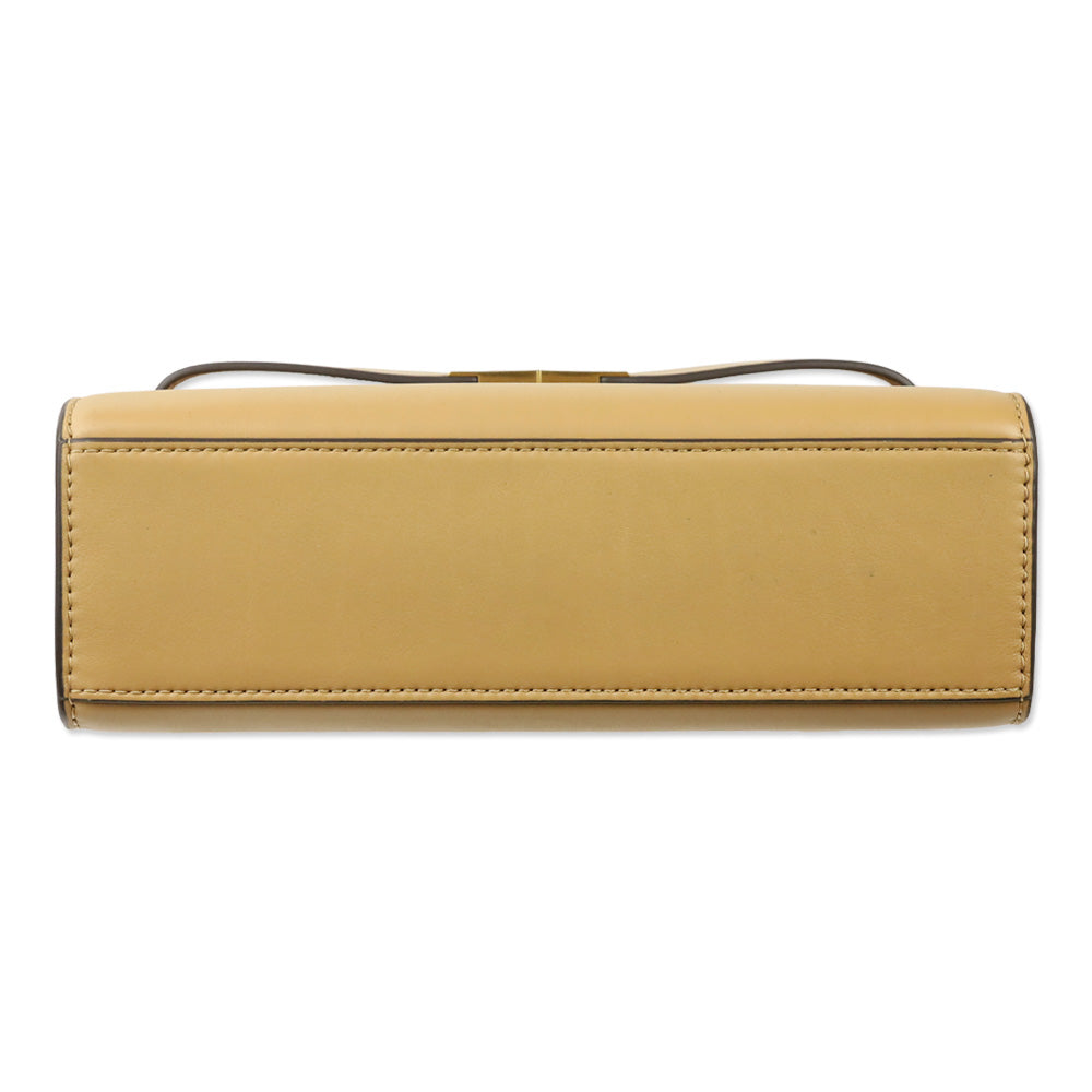 Tory Burch Macadamia Calf Leather Small Lee Radziwill Shoulder Bag