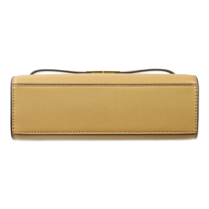 Tory Burch Macadamia Calf Leather Small Lee Radziwill Shoulder Bag