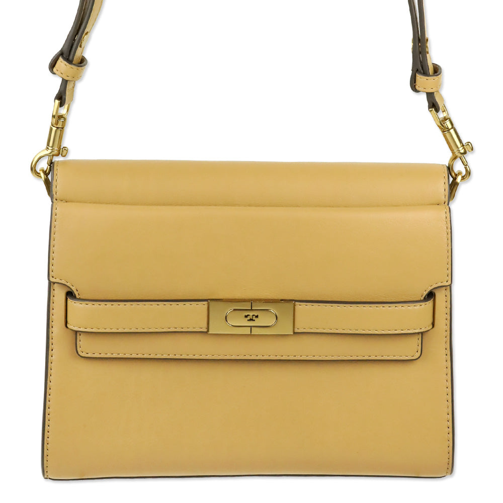 Tory Burch Macadamia Calf Leather Small Lee Radziwill Shoulder Bag