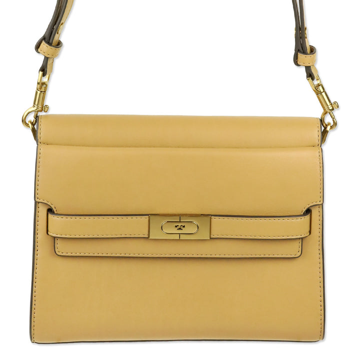 Tory Burch Macadamia Calf Leather Small Lee Radziwill Shoulder Bag
