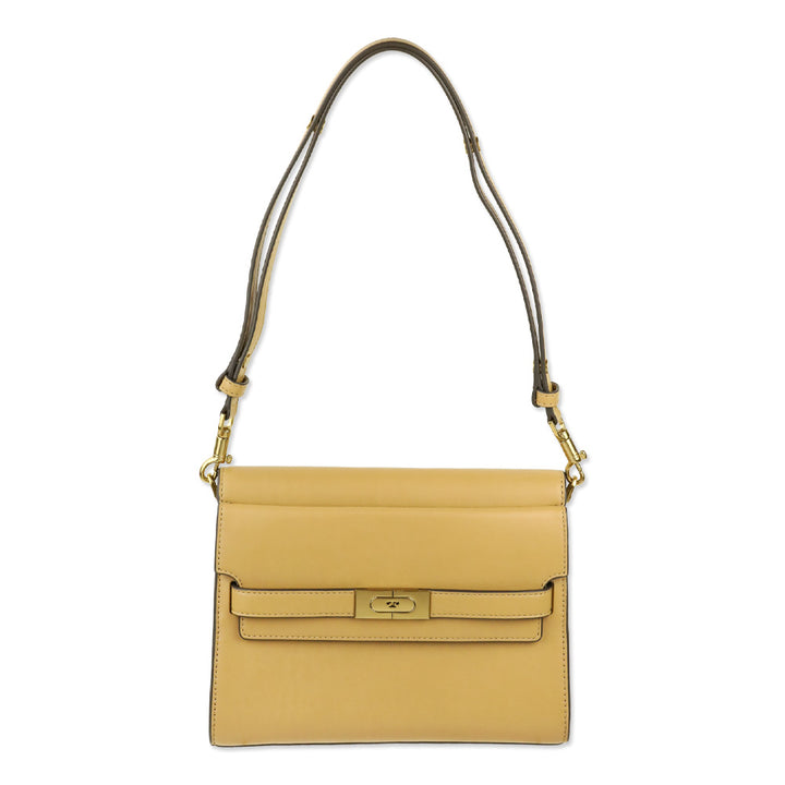 Tory Burch Macadamia Calf Leather Small Lee Radziwill Shoulder Bag