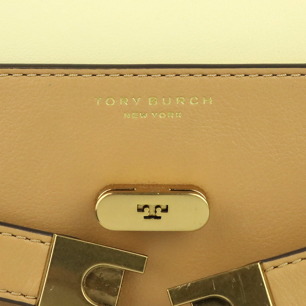 Tory Burch Macadamia Calf Leather Small Lee Radziwill Shoulder Bag