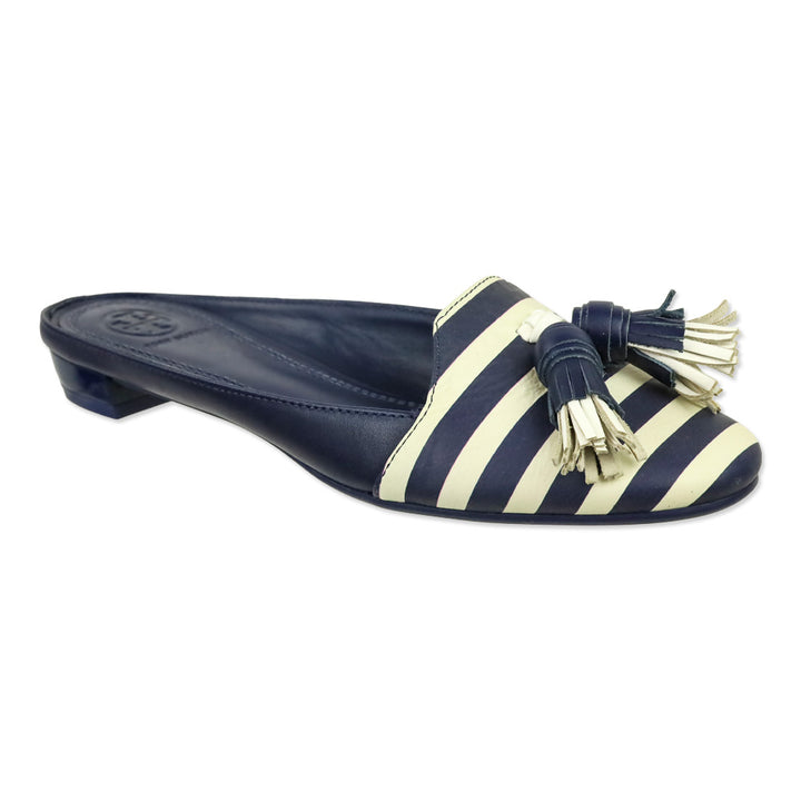 Tory Burch Maritime Tassel Leather Mule Slides
