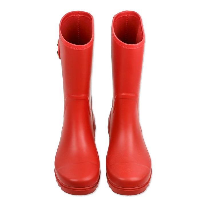 Tory Burch Maureen Red Rubber Rain Boots