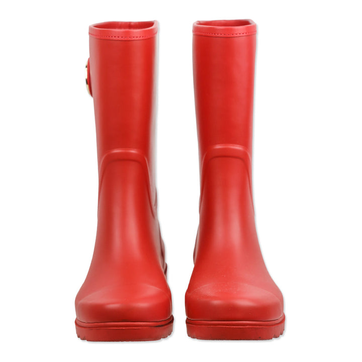 Tory Burch Maureen Red Rubber Rain Boots
