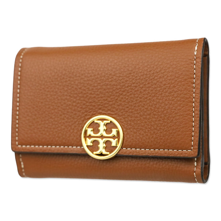Tory Burch Medium Miller Trifold Light Umber Leather Wallet
