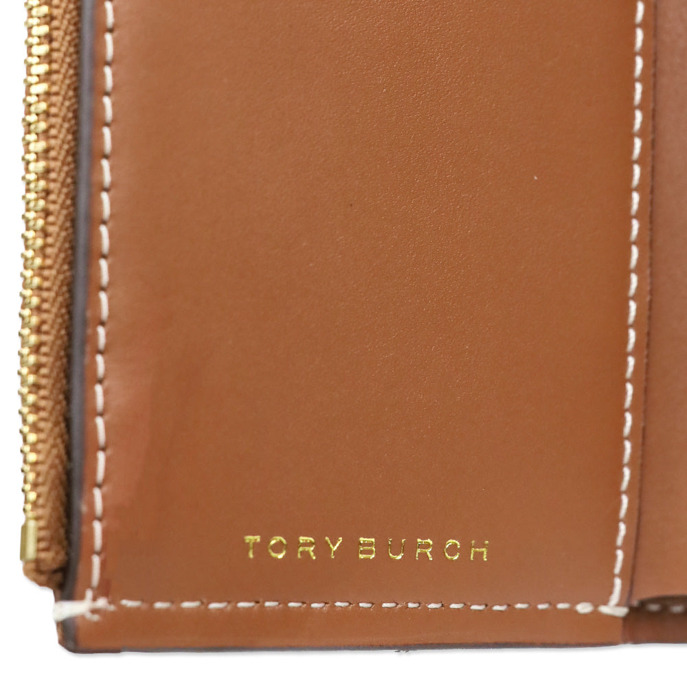 Tory Burch Medium Miller Trifold Light Umber Leather Wallet