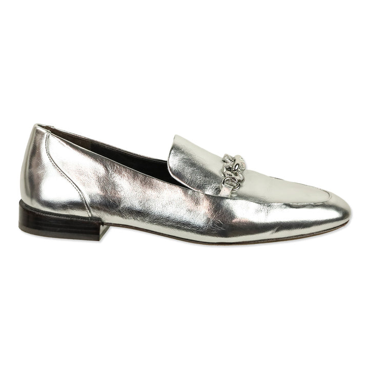 Tory Burch Metallic Silver Leather Jessa Loafer
