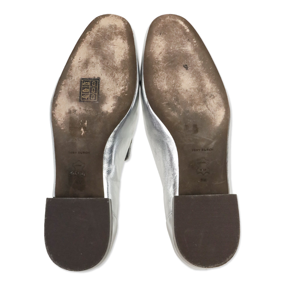 Tory Burch Metallic Silver Leather Jessa Loafer
