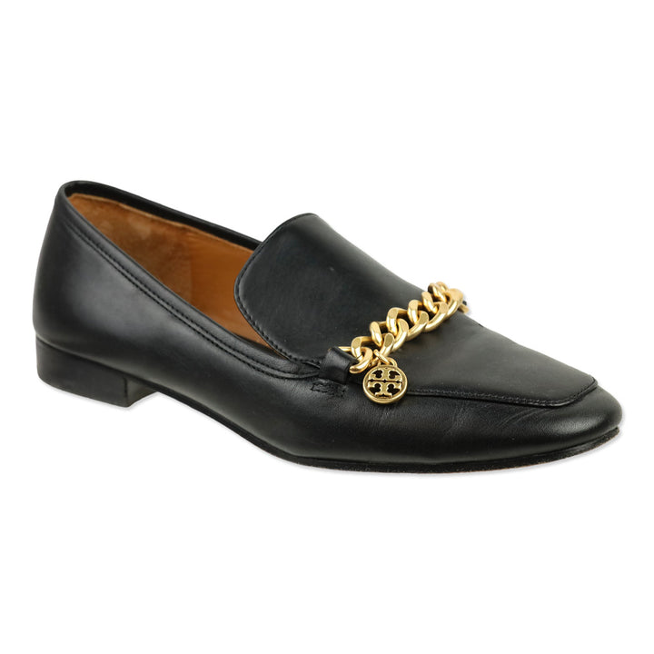 Tory Burch Mini Benton Black Leather Chain Loafer