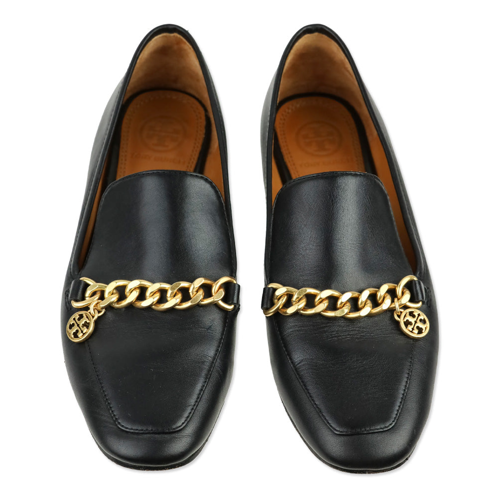 Tory Burch Mini Benton Black Leather Chain Loafer