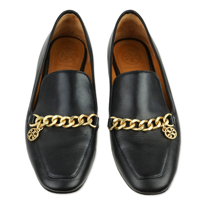 Tory Burch Mini Benton Black Leather Chain Loafer