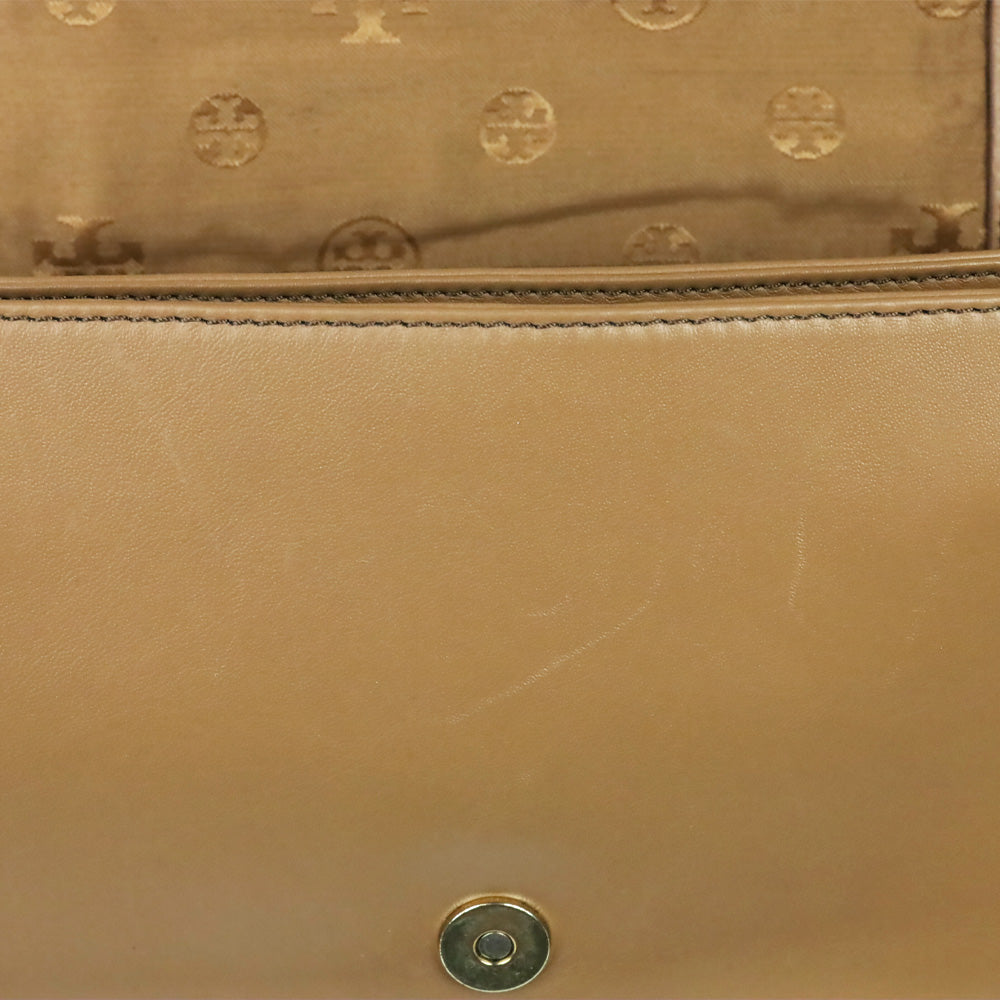 Tory Burch Natalie Tan Leather And Suede Crossbody Handbag