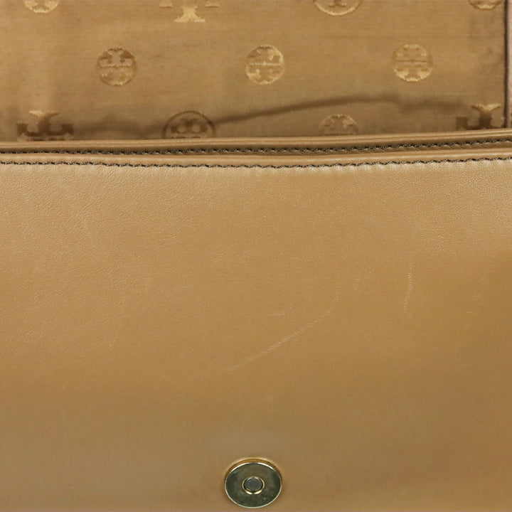 Tory Burch Natalie Tan Leather And Suede Crossbody Handbag