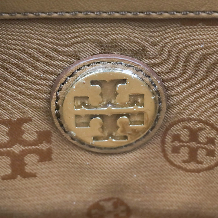 Tory Burch Natalie Tan Leather And Suede Crossbody Handbag